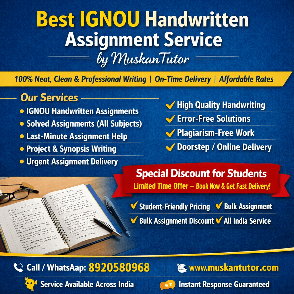 Best IGNOU Handwritten Assignment Service by MuskanTutor