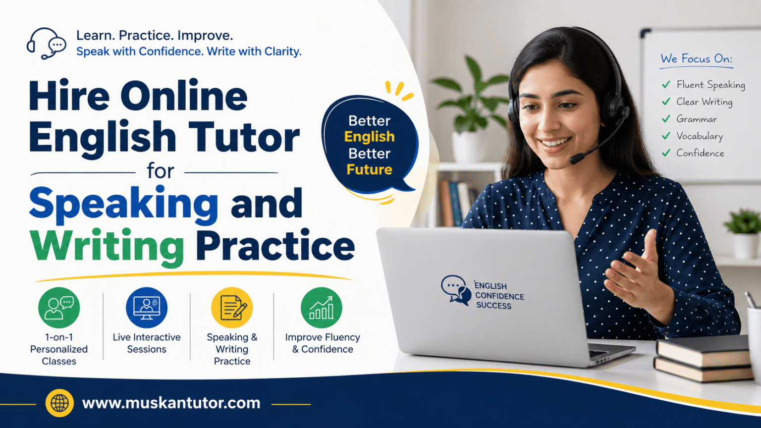 Hire Online English Tutor for Speaking and Writing Practice