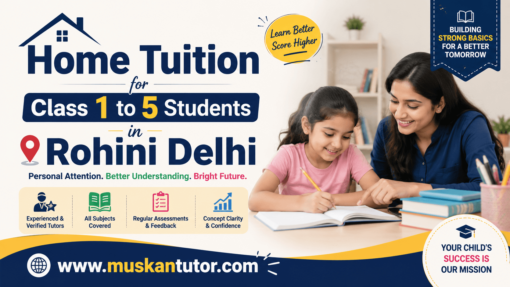 Home Tuition for Class 1 to 5 Students in Rohini Delhi