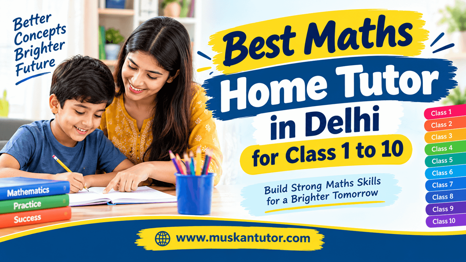 Best Maths Home Tutor in Delhi for Class 1 to 10